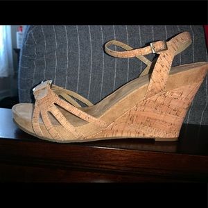 Tan summer wedge heels